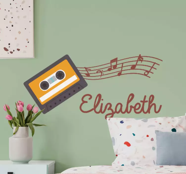 Autocolantes personalizáveis Notas musicais com nome - TenStickers
