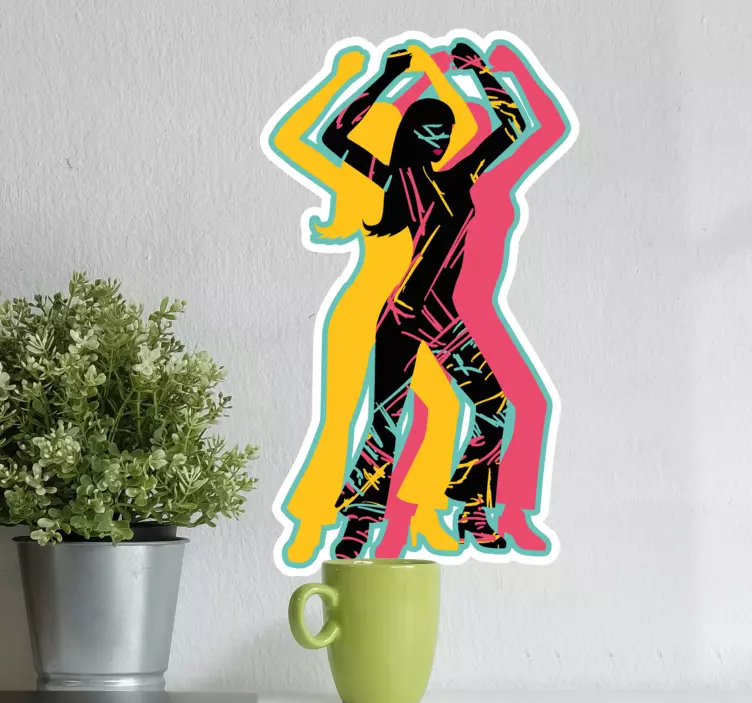 Autocolantes Vintage Dança groovy estilo dos anos 70 - TenStickers