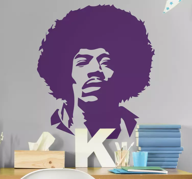 Autocolantes Vintage Silhueta de jimi hendrix - TenStickers