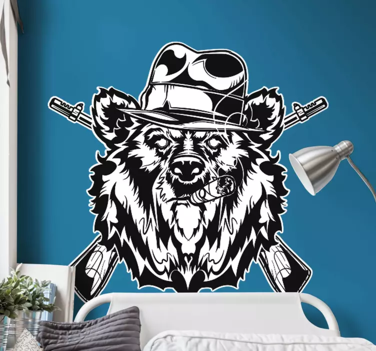 Autocolantes Vintage Urso gangster - TenStickers