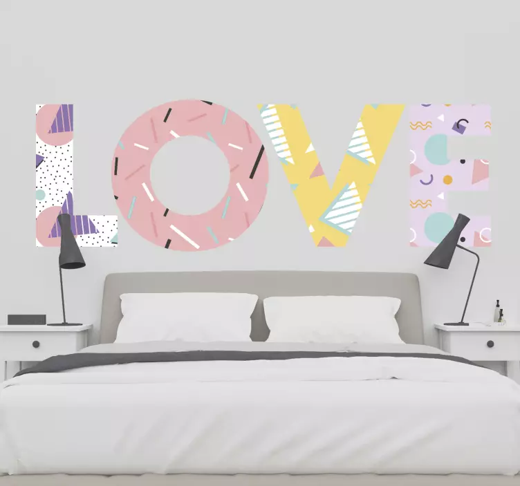 Vinil de S. Valentim Amor estilo memphis - TenStickers