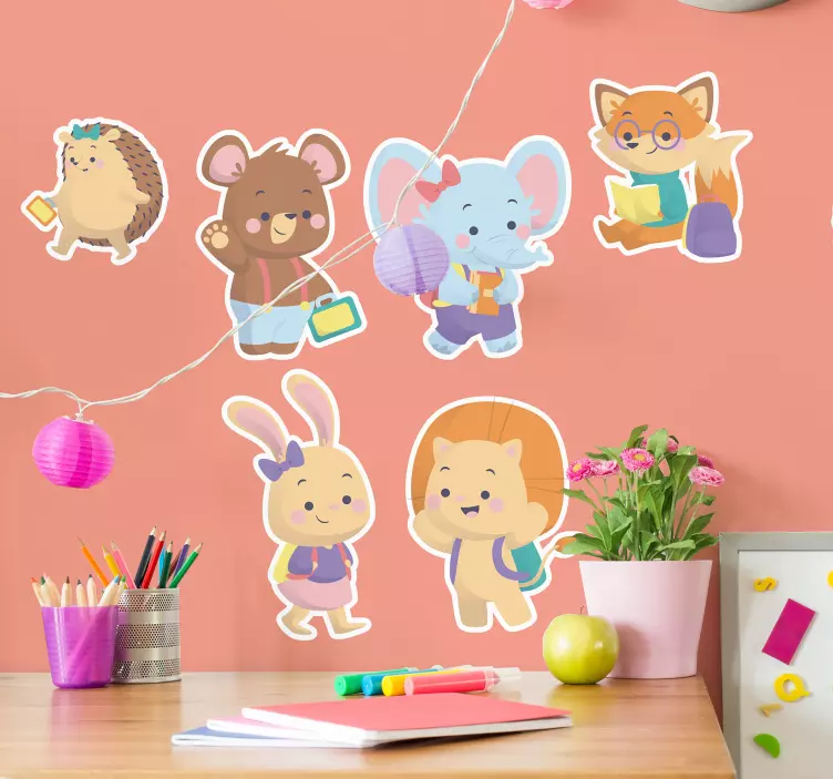 Vinil infantil Escola de animais para crianças - TenStickers