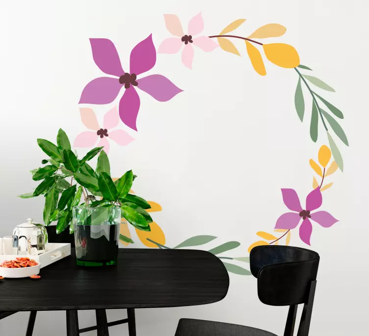 Adesivo decorativo flores Círculo de flores polidas - TenStickers