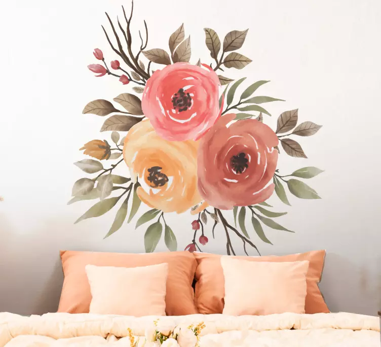 Adesivo decorativo flores Desenho de rosas secas - TenStickers