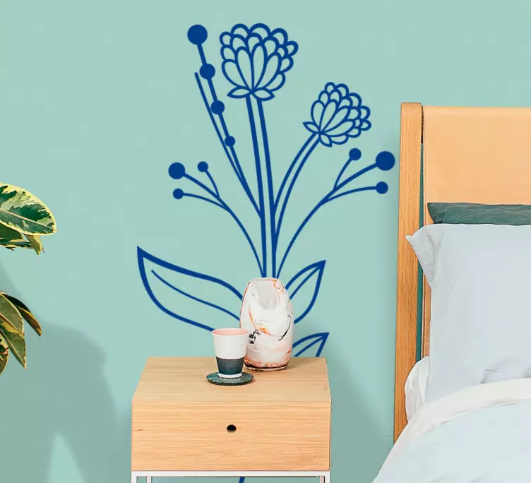 Adesivo decorativo flores Flor única delicada - TenStickers