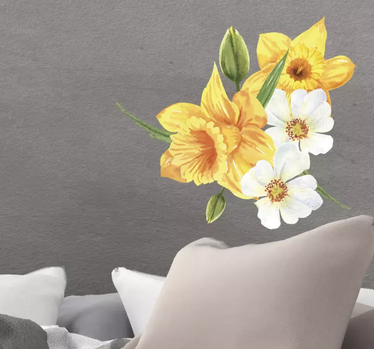 Adesivo decorativo flores Narciso amarelo - TenStickers