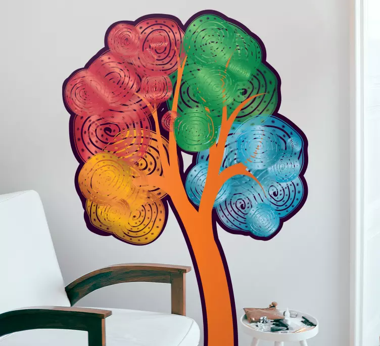 Adesivo decorativo flores Quatro estações primavera e outono árvo - TenStickers