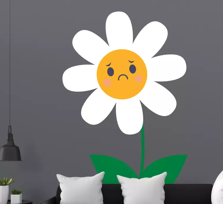 Adesivo decorativo flores Uma flor de margarida triste - TenStickers
