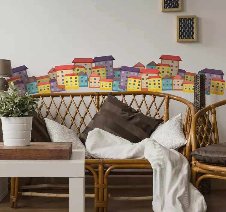 Autocolantes lugares casas coloridas - TenStickers