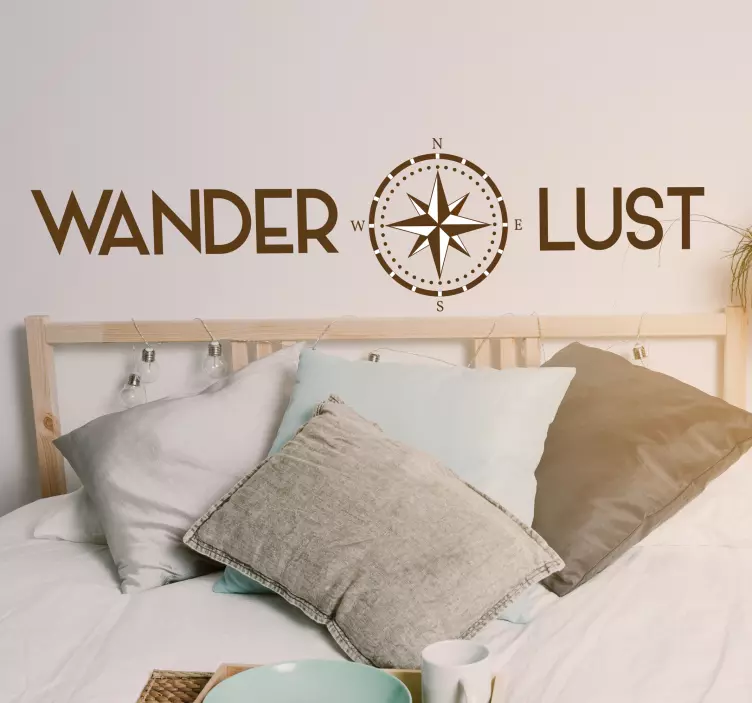 Autocolantes lugares wanderlust bussula - TenStickers
