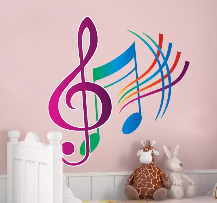 Autocolantes Musicais Notas Coloridas - TenStickers