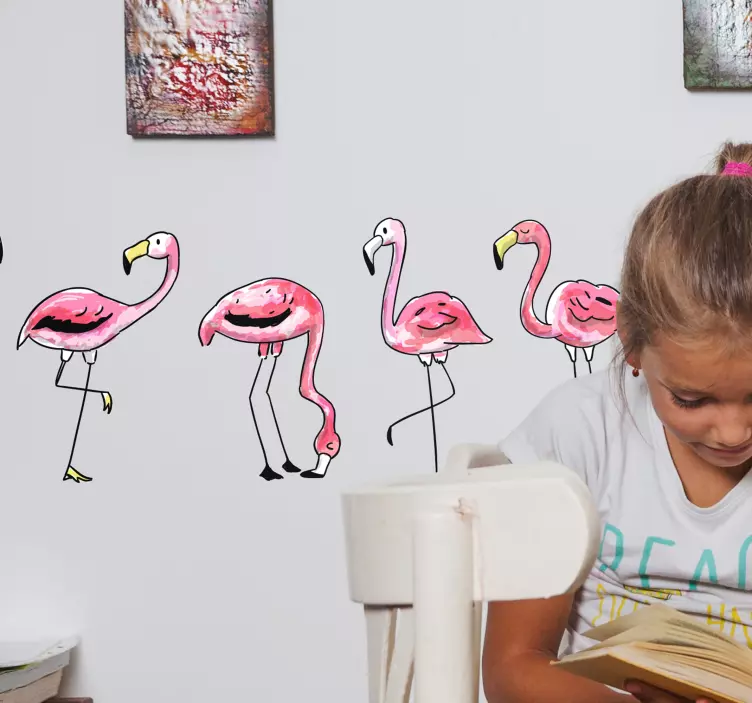 Autocolantes ornamentais flamingo infantil - TenStickers