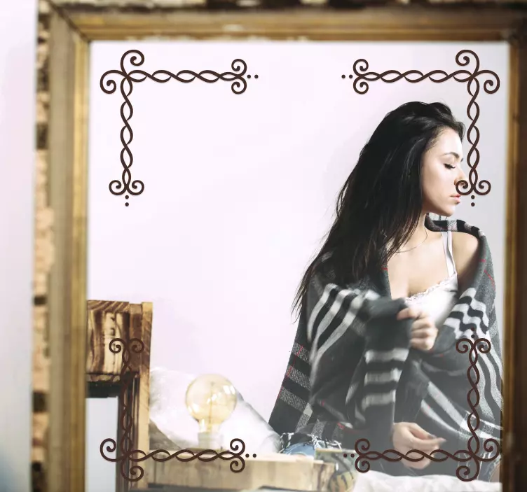 Autocolante para espelho de cantos geométricos elegantes - TenStickers