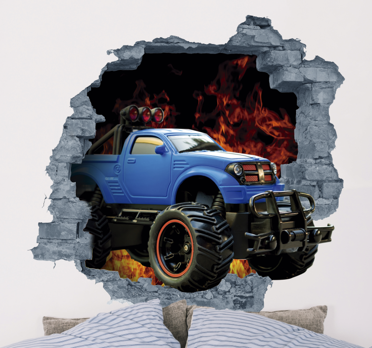 Autocolantes  para parede Carro 3D - TenStickers