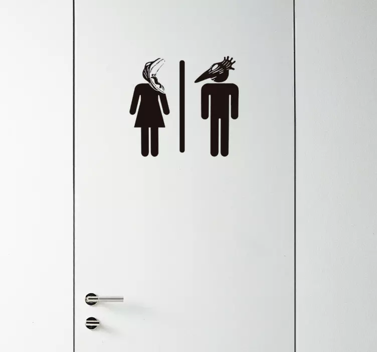 Adesivo porta banho Bitelchus homem e mulher - TenStickers