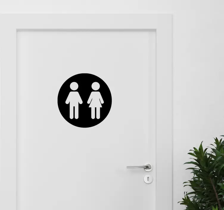 Vinil para porta Mulher homem sinal de banheiro - TenStickers