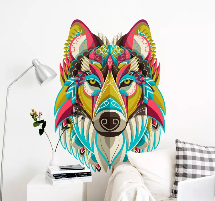 Autocolantes para quarto infantil lobo tribal - TenStickers