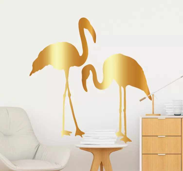 Autocolantes quarto de dormir flamingo dourado - TenStickers