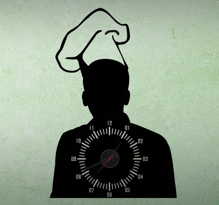 Vinil relógio autocolante do relógio de chef - TenStickers