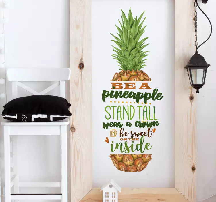 Autocolantes textos ananas aguarela - TenStickers