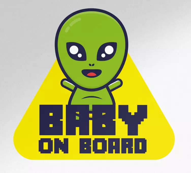 Autocolante bebe a bordo Bebê a bordo alienígena fofo - TenStickers