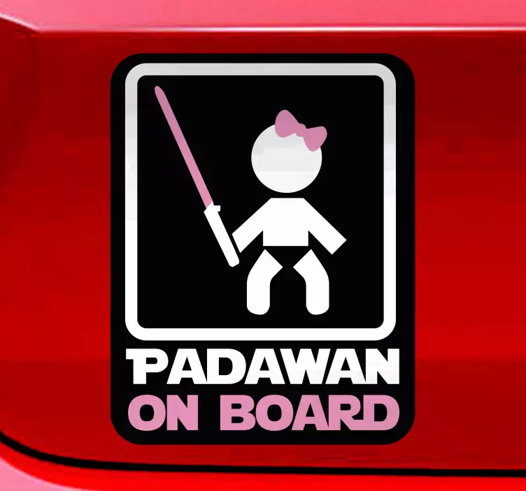 Autocolante bebe a bordo Padawan a bordo - TenStickers