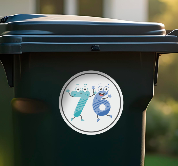 autocolante de contêiner de números bonitos e coloridos - TenStickers