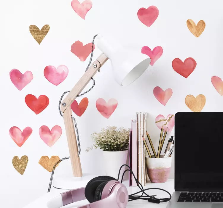 Conjunto de corações para amantes amor autocolante - TenStickers