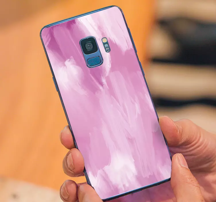 Adesivos samsung com textura de tinta rosa pastel - TenStickers