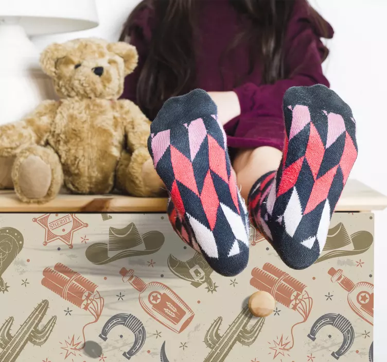 Elementos de vaqueiro padrão autocolantes para móveis - TenStickers