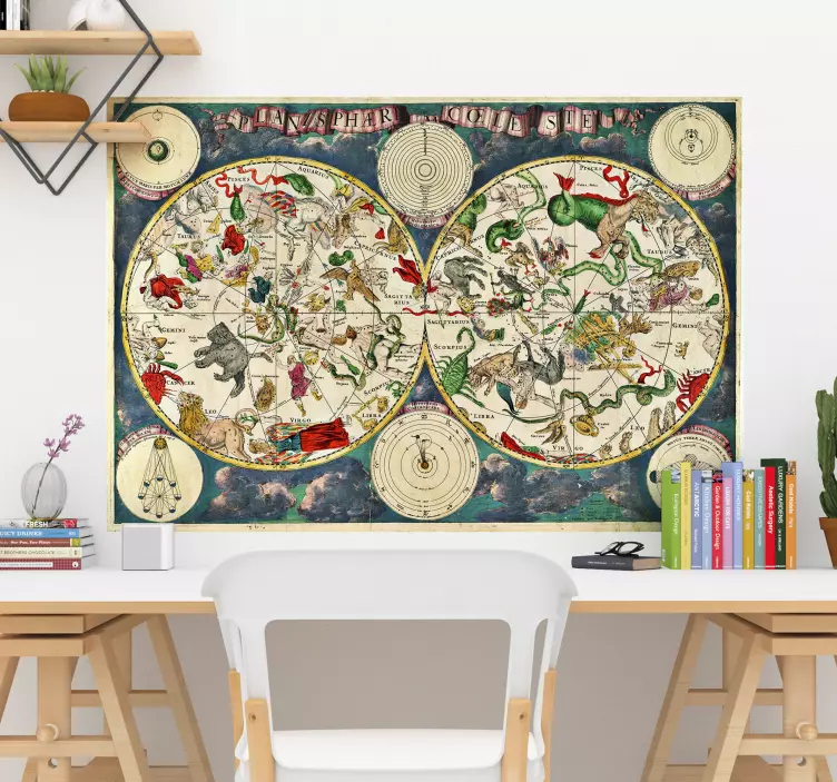 Ciência do mapa de estrela autocolante de vinil - TenStickers