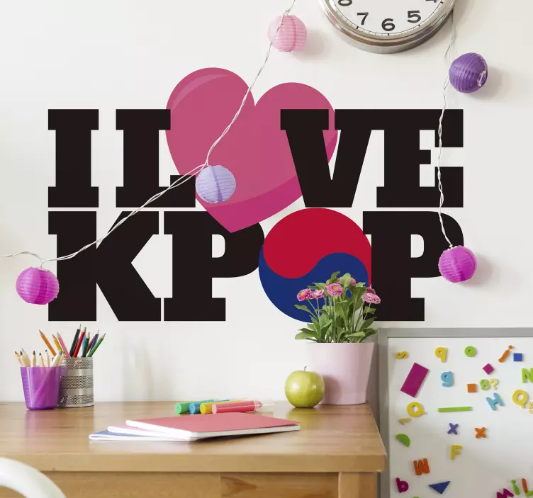 Eu amo vinis decorativos de música kpop - TenStickers