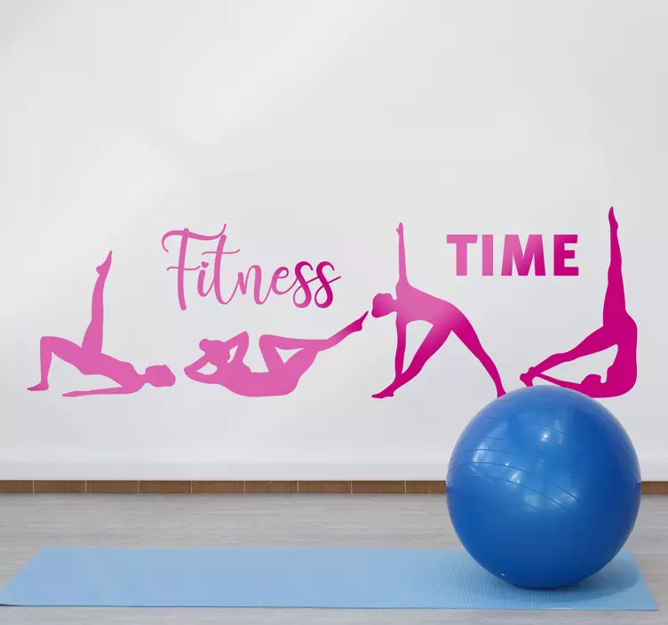 Vinil decorativo exercício fitness time - TenStickers