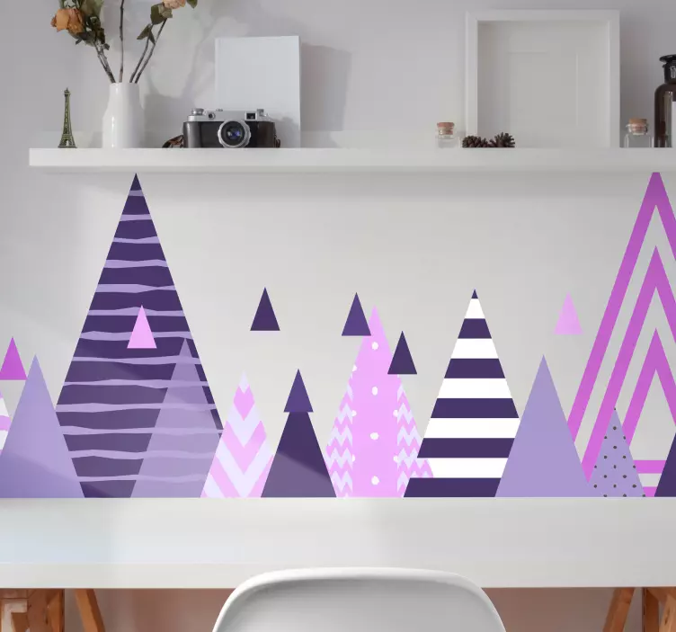 Figuras geométricas Autocolantes Montanhas escandinavas roxas - TenStickers