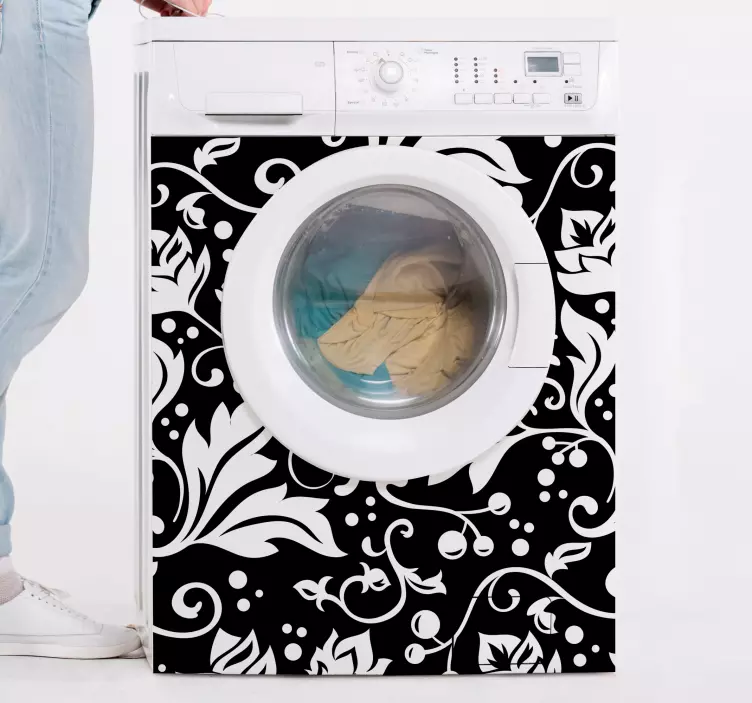 Floral para adesivos de máquina de lavar roupa - TenStickers