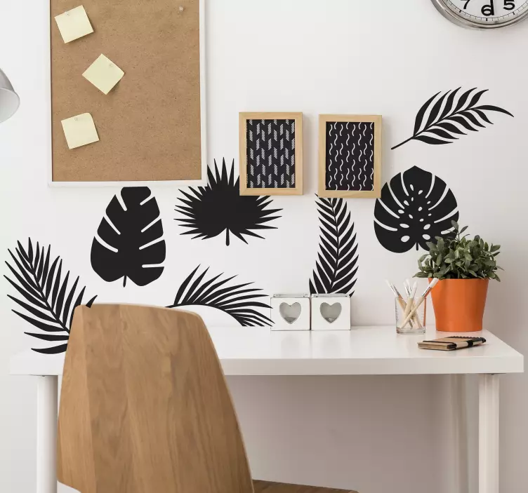 Conjunto de folhas de palmeira autocolantes decorativos planta - TenStickers