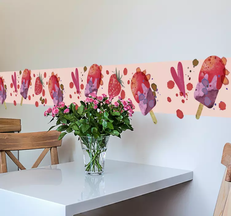 Autocolante friso decorativo Desenhos em aquarela - TenStickers