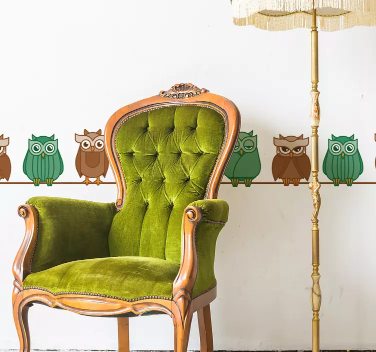 Autocolante friso decorativo Linhas de coruja - TenStickers