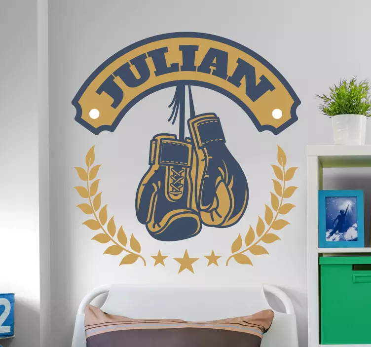 Luvas de boxe com nome Vinil decorativo - TenStickers
