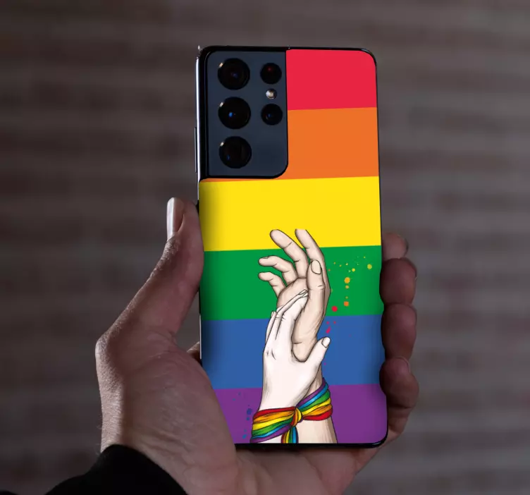 Autocolantes samsung com fitas lgbt e mãos humanas - TenStickers