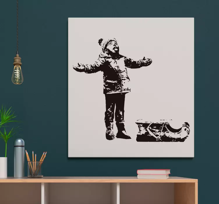Menino banksy no vinil autocolante decorativo - TenStickers