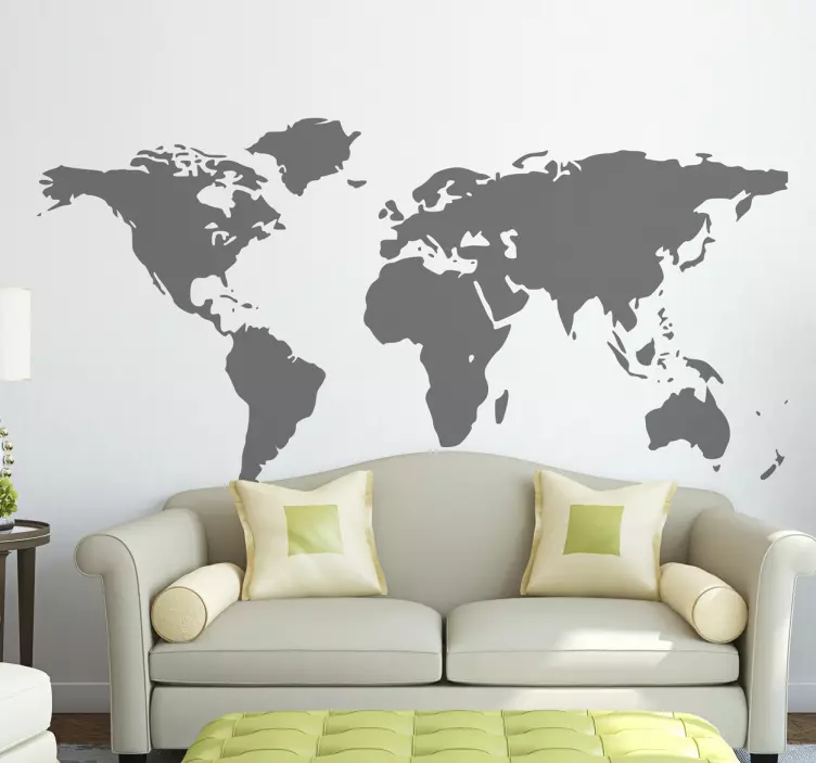 Mural de parede mapa mundo simplificado - TenStickers