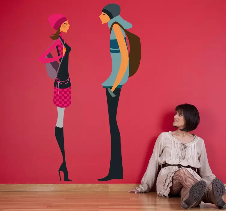 Adesivo decorativo casal a falar - TenStickers