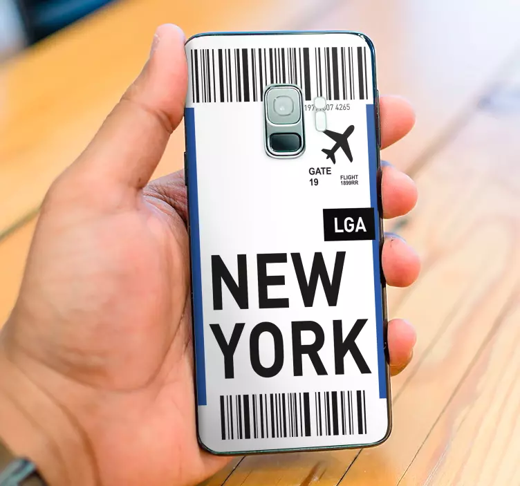 Passagem de avião para new york samsung stickers - TenStickers