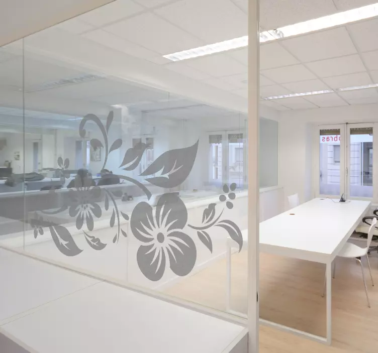 Adesivo decorativo para vidros flores translúcidas - TenStickers