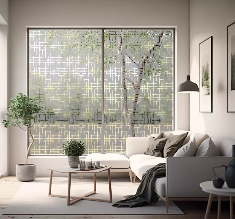 Adesivo decorativo para vidros linhas Translúcidas Cruzadas - TenStickers