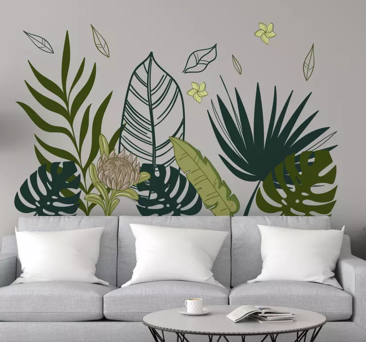 Plantas Autocolantes Folhas tropicais verdes - TenStickers