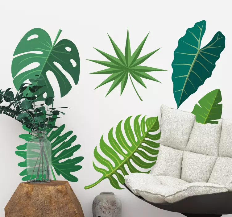 Plantas Autocolantes Monstros, folhas e flores tropicais - TenStickers
