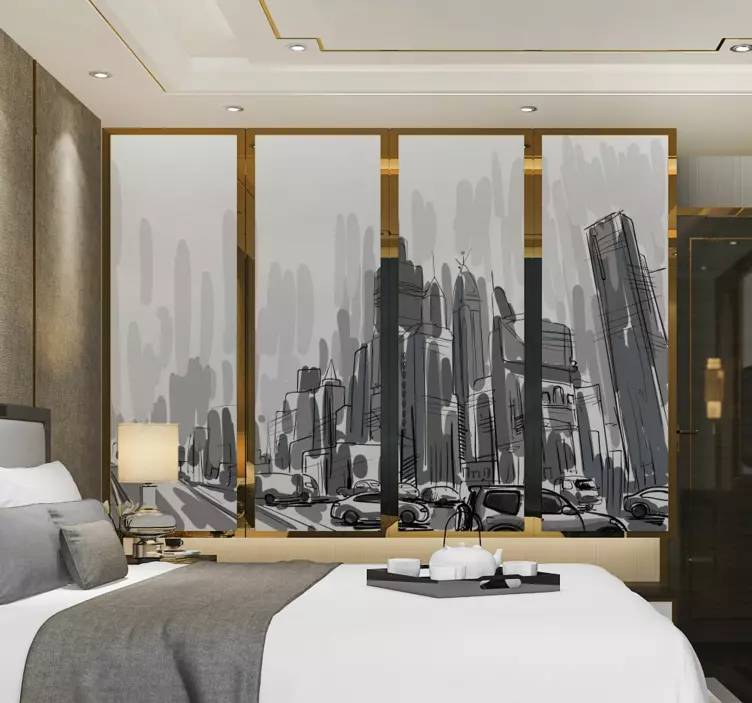 autocolantes para móveis Armário cidade - TenStickers