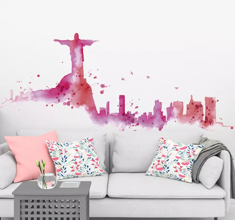 Rio de janeiro horizonte linha do horizonte silhueta - TenStickers